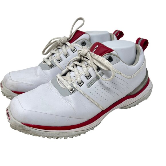 Sqairz Mens Arrow White Red Golf Shoe Synthetic Leather Size 8.5‎ main image 4